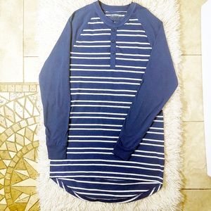 LULAROE Henley T-Shirt Dress Stripes ~  Small